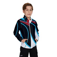 Blue, Red, Black And White Design Wind Breaker (kids) by Valentinaart