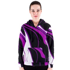 Purple Elegant Lines Women s Zipper Hoodie by Valentinaart