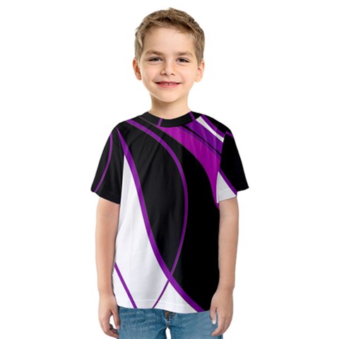Purple Elegant Lines Kid s Sport Mesh Tee by Valentinaart