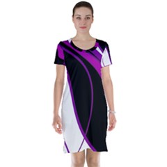 Purple Elegant Lines Short Sleeve Nightdress by Valentinaart