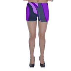 Purple Elegant Lines Skinny Shorts by Valentinaart
