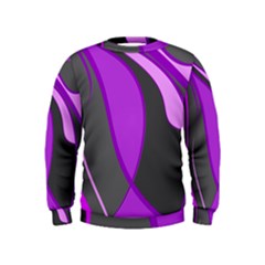 Purple Elegant Lines Kids  Sweatshirt by Valentinaart