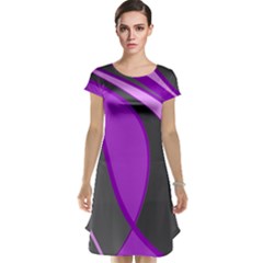 Purple Elegant Lines Cap Sleeve Nightdress by Valentinaart