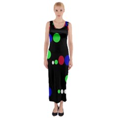 Colorful Dots Fitted Maxi Dress by Valentinaart