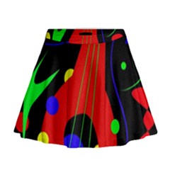 Abstract Guitar  Mini Flare Skirt by Valentinaart