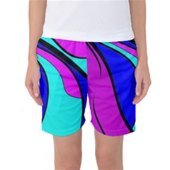 Purple And Blue Women s Basketball Shorts by Valentinaart