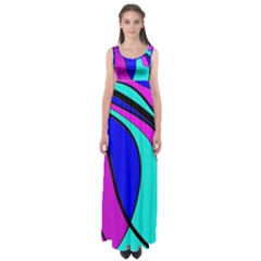 Purple And Blue Empire Waist Maxi Dress by Valentinaart