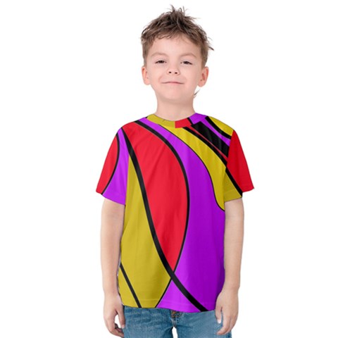 Colorful Lines Kid s Cotton Tee by Valentinaart