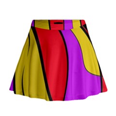 Colorful Lines Mini Flare Skirt by Valentinaart