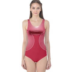 Circles Red One Piece Swimsuit by olgart