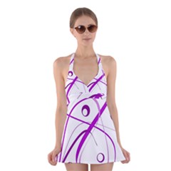 Purple Elegant Design Halter Swimsuit Dress by Valentinaart