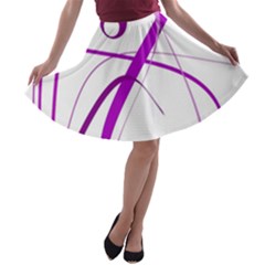 Purple Elegant Design A-line Skater Skirt by Valentinaart