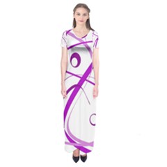 Purple Elegant Design Short Sleeve Maxi Dress by Valentinaart
