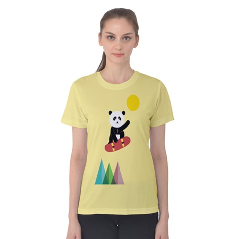Panda On A Skateboard Women s Cotton Tee by Contest2490439