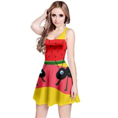 Ants And Watermelon  Reversible Sleeveless Dress by Valentinaart