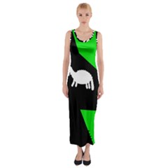 Wolf And Sheep Fitted Maxi Dress by Valentinaart