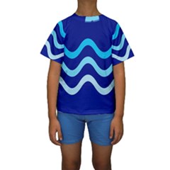Blue Waves  Kid s Short Sleeve Swimwear by Valentinaart