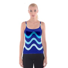 Blue Waves  Spaghetti Strap Top by Valentinaart