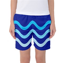 Blue Waves  Women s Basketball Shorts by Valentinaart