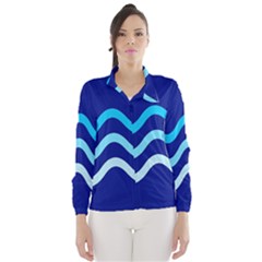 Blue Waves  Wind Breaker (women) by Valentinaart