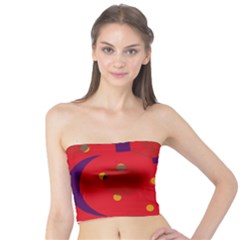 Red Abstract Sky Tube Top by Valentinaart
