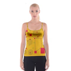 Yellow Abstract Sky Spaghetti Strap Top by Valentinaart