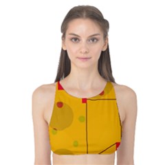 Yellow Abstract Sky Tank Bikini Top by Valentinaart