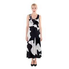Black And White Elegant Design Sleeveless Maxi Dress by Valentinaart