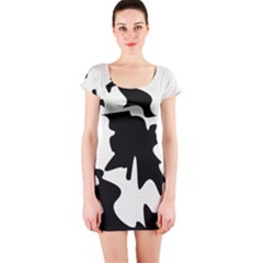 Black And White Elegant Design Short Sleeve Bodycon Dress by Valentinaart