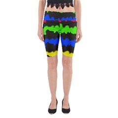 Colorful Abstraction Yoga Cropped Leggings by Valentinaart