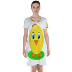 Cute Chicken  Short Sleeve Nightdress by Valentinaart