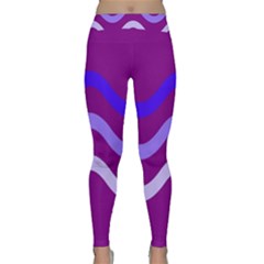 Purple Waves Yoga Leggings by Valentinaart