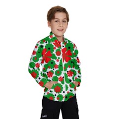 Red And Green Christmas Design  Wind Breaker (kids) by Valentinaart
