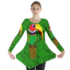Toucan Long Sleeve Tunic  by Valentinaart