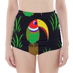 Toucan High-waisted Bikini Bottoms by Valentinaart