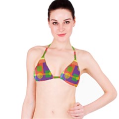 Colorful Geometrical Design Bikini Top by Valentinaart