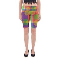 Colorful Geometrical Design Yoga Cropped Leggings by Valentinaart