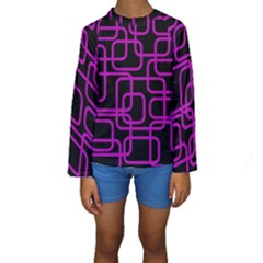 Purple And Black Elegant Design Kid s Long Sleeve Swimwear by Valentinaart