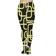 Yellow And Black Decorative Design Women s Tights by Valentinaart