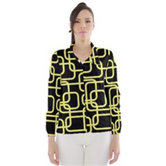 Yellow And Black Decorative Design Wind Breaker (women) by Valentinaart