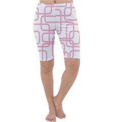 Pink Elegant Design Cropped Leggings  by Valentinaart