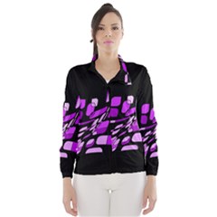 Purple Decorative Abstraction Wind Breaker (women) by Valentinaart