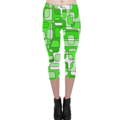 Green Decorative Abstraction  Capri Leggings  by Valentinaart