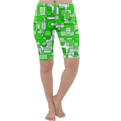 Green Decorative Abstraction  Cropped Leggings  by Valentinaart
