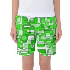 Green Decorative Abstraction  Women s Basketball Shorts by Valentinaart