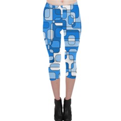 Blue Decorative Abstraction Capri Leggings  by Valentinaart