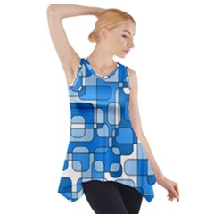 Blue Decorative Abstraction Side Drop Tank Tunic by Valentinaart