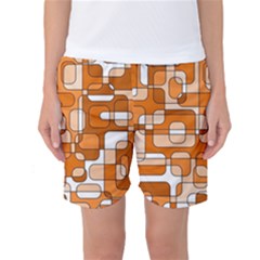 Orange Decorative Abstraction Women s Basketball Shorts by Valentinaart