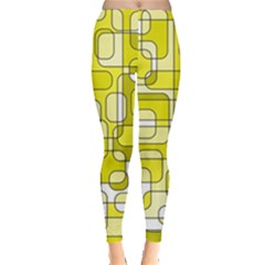 Yellow Decorative Abstraction Leggings  by Valentinaart