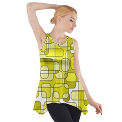 Yellow Decorative Abstraction Side Drop Tank Tunic by Valentinaart